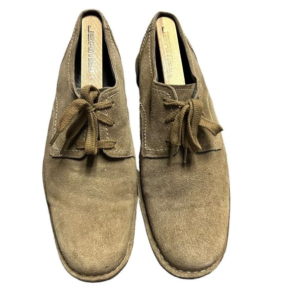 John Varvatos Brown Suede Leather Plain Toe Derby Blucher Shoes Mens Size 12 M - Picture 5 of 13